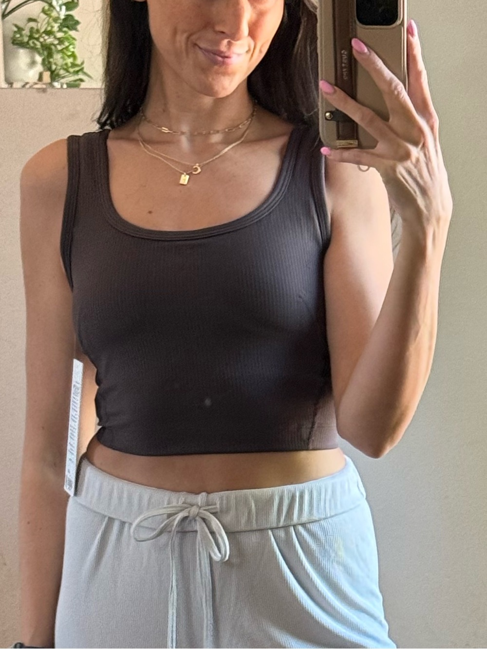 lululemon Wunder Train Ribbed Scoop Neck Tank Espresso Brown